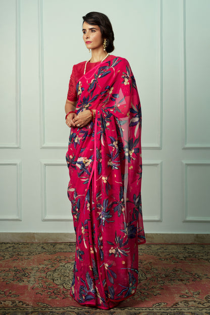 Shivranjini Printed French Chiffon Saree