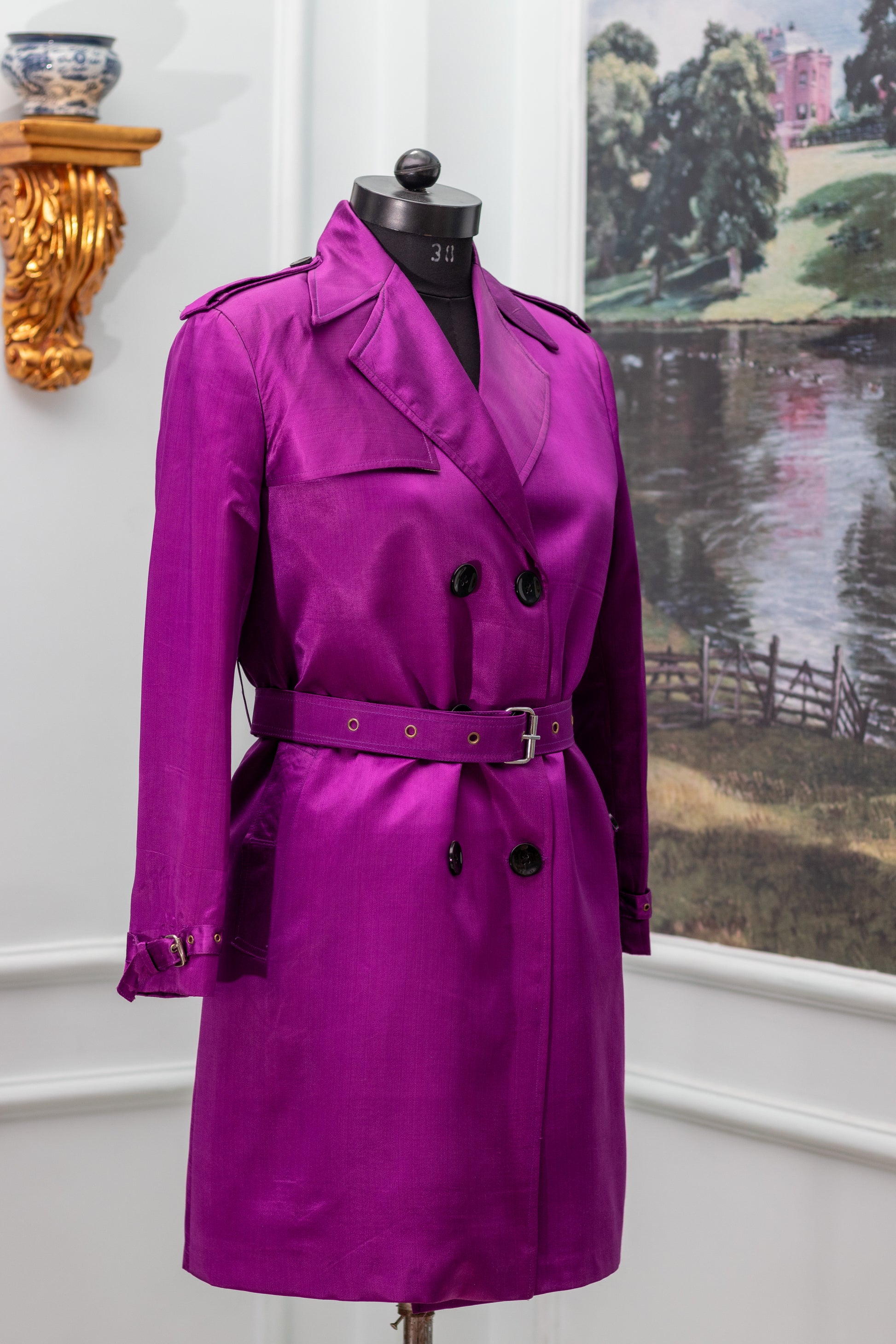 Burberry Purple Trench Coat Authentic Burberry Brit Women's Trench
