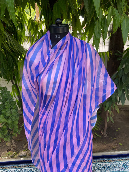Periwinkle Edit chiffon lehariya saree