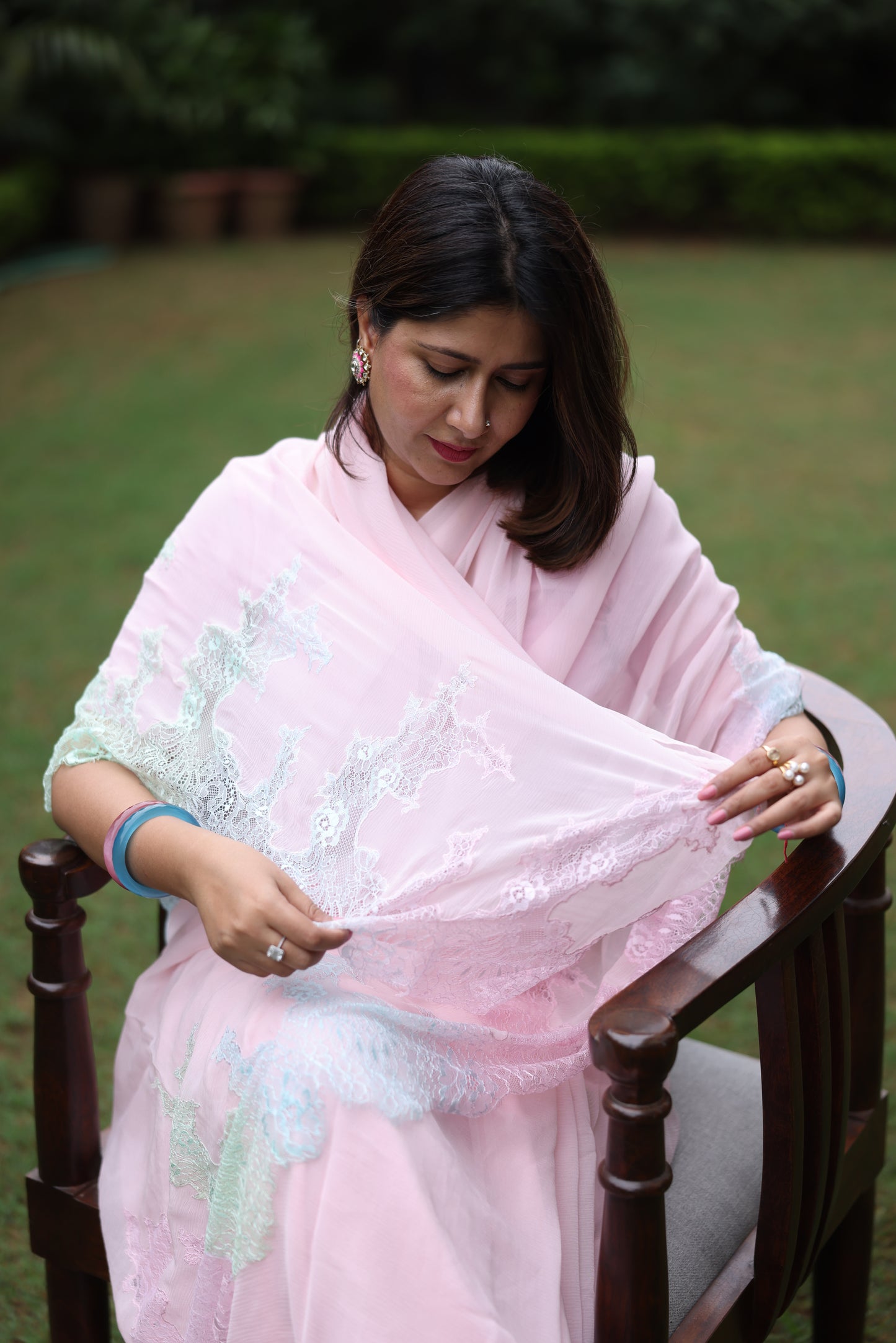 Larissa Blush Chantilly Saree
