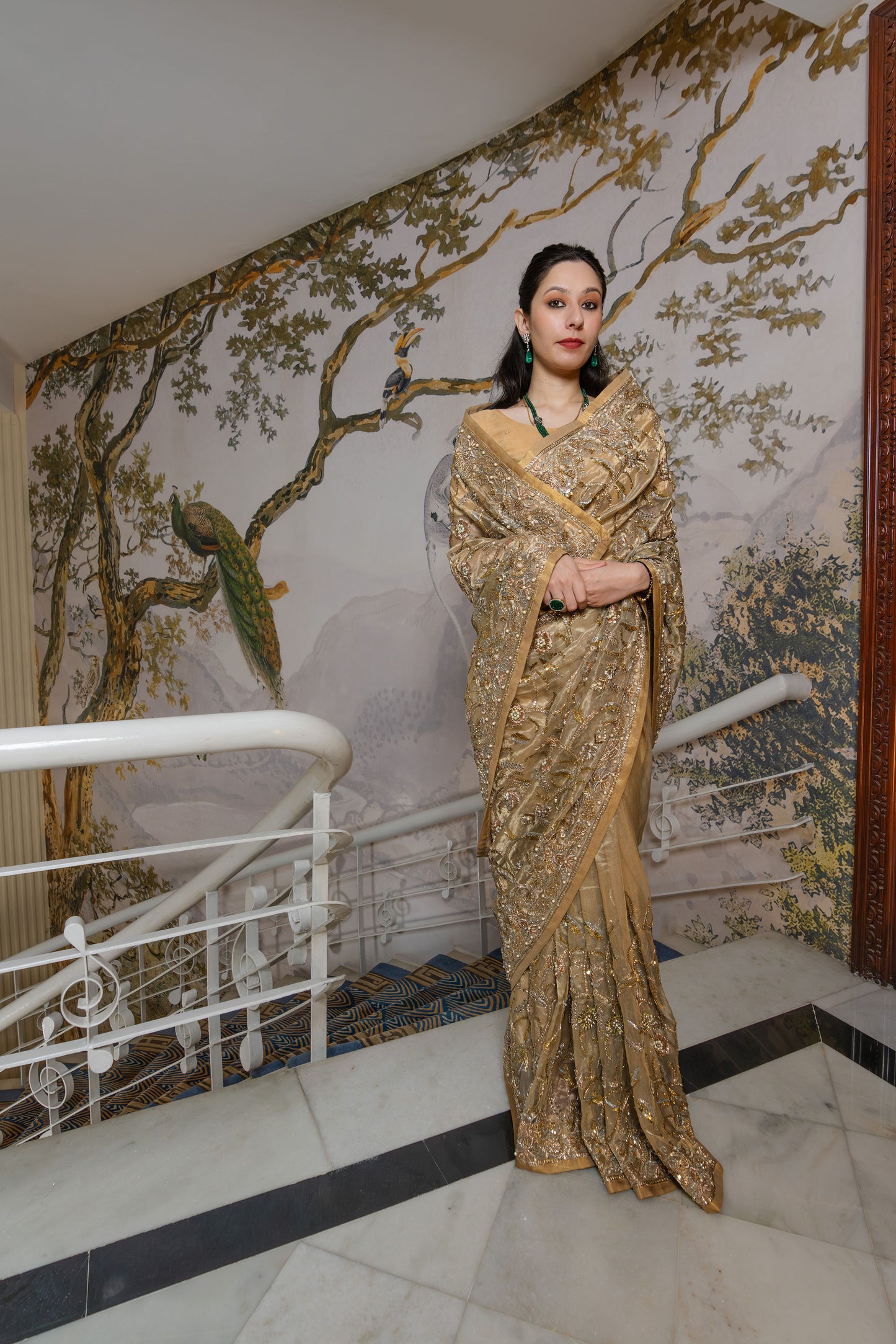 Janaki Gold Silk Tissue Saree