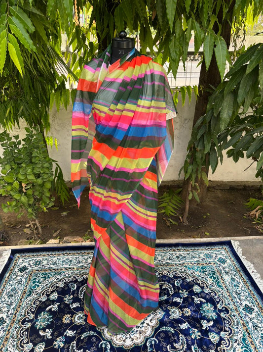 Summer Carnival chiffon lehariya saree