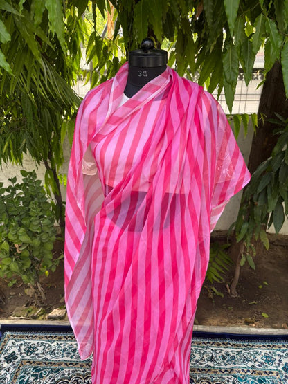 Gulabo Shuffle chiffon lehariya saree