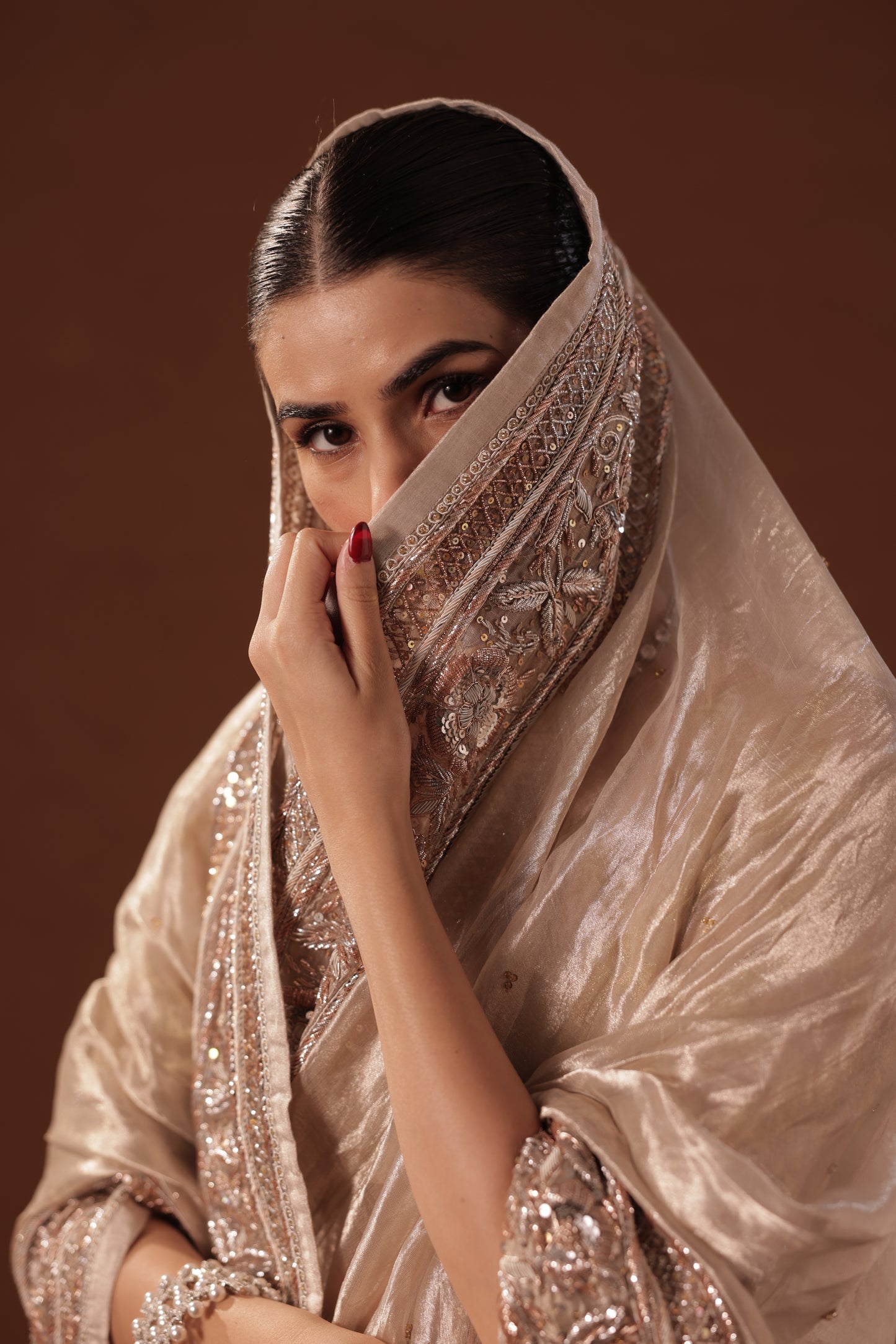 Sodamini Antique Silver Tissue Saree