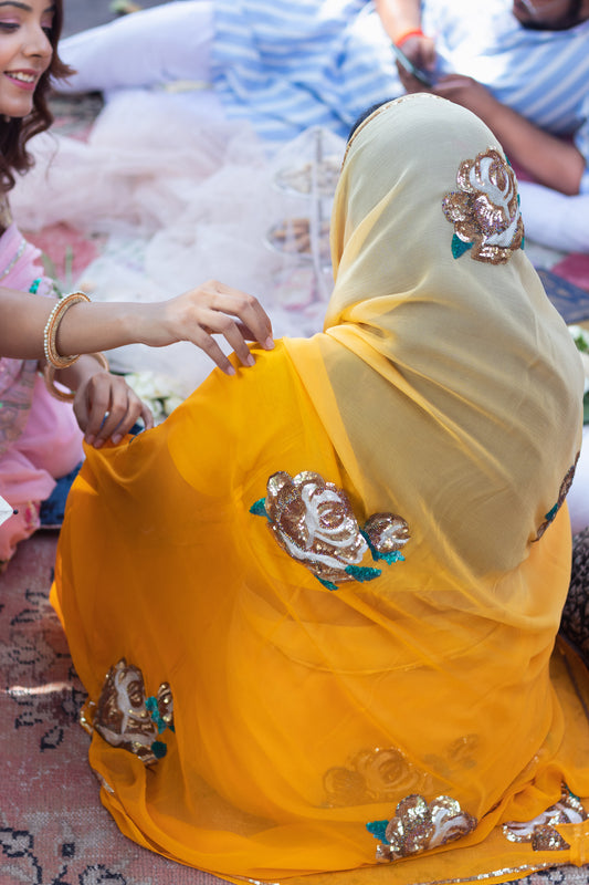 Yellow Ombré Appolina Chiffon Saree