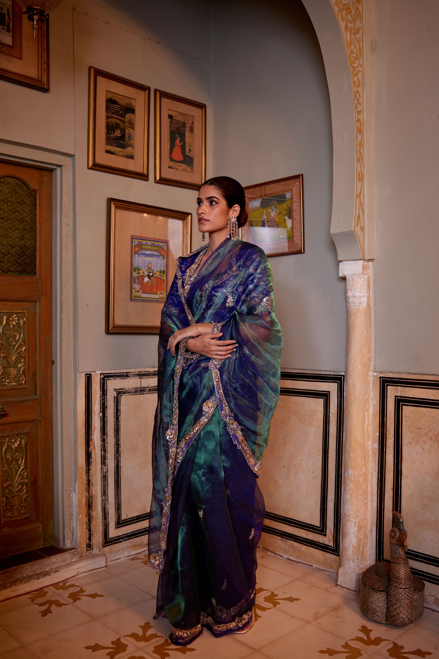 Two Tone Tissue Morgardani Saree