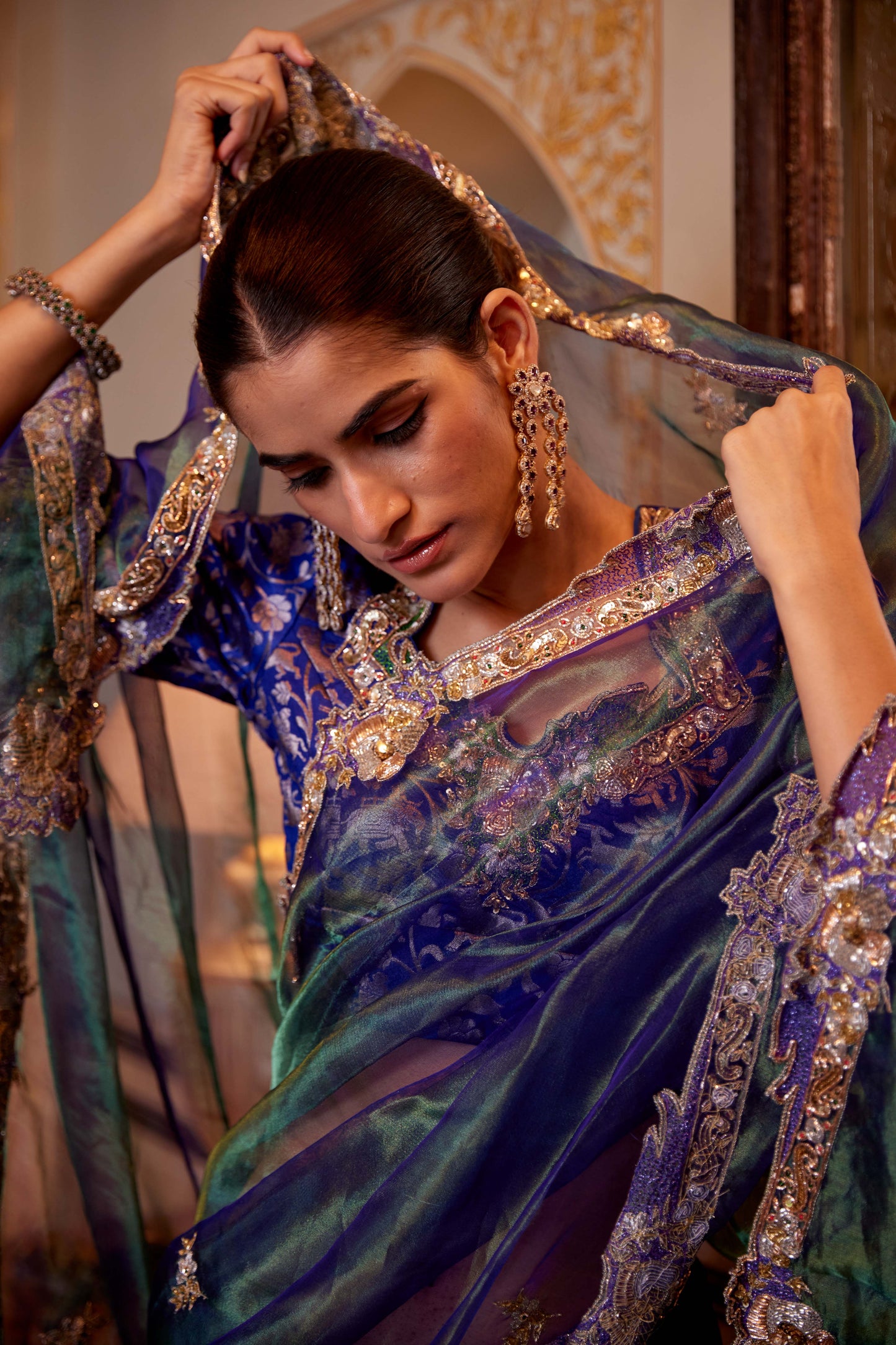Two Tone Tissue Morgardani Saree