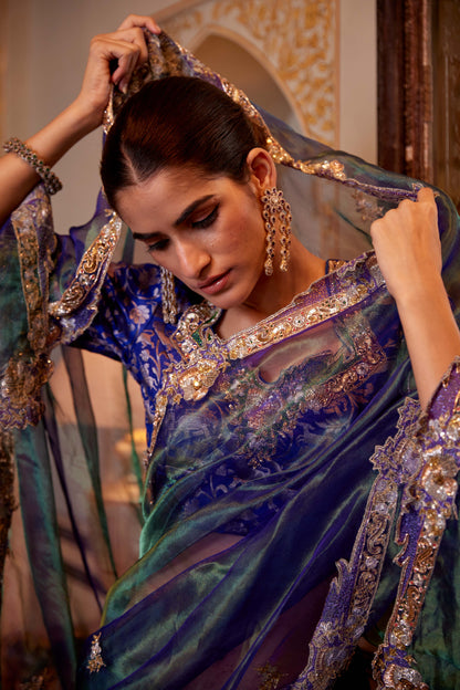 Two Tone Tissue Morgardani Saree