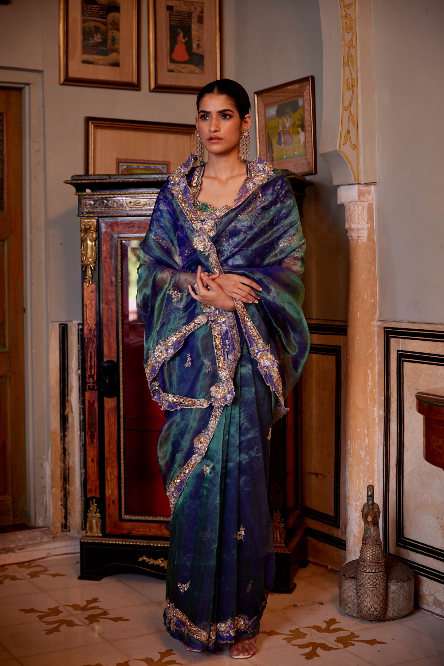 Two Tone Tissue Morgardani Saree