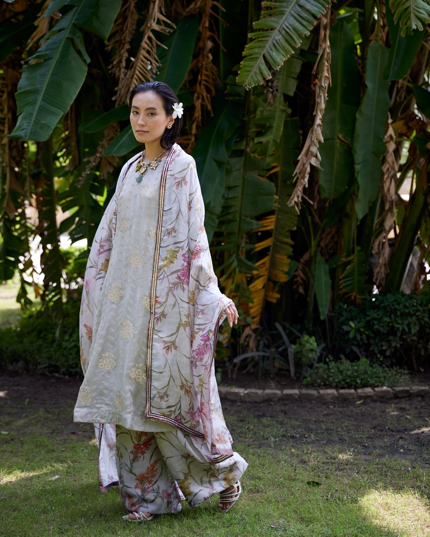Smoke Grey Kurta palazzo Set