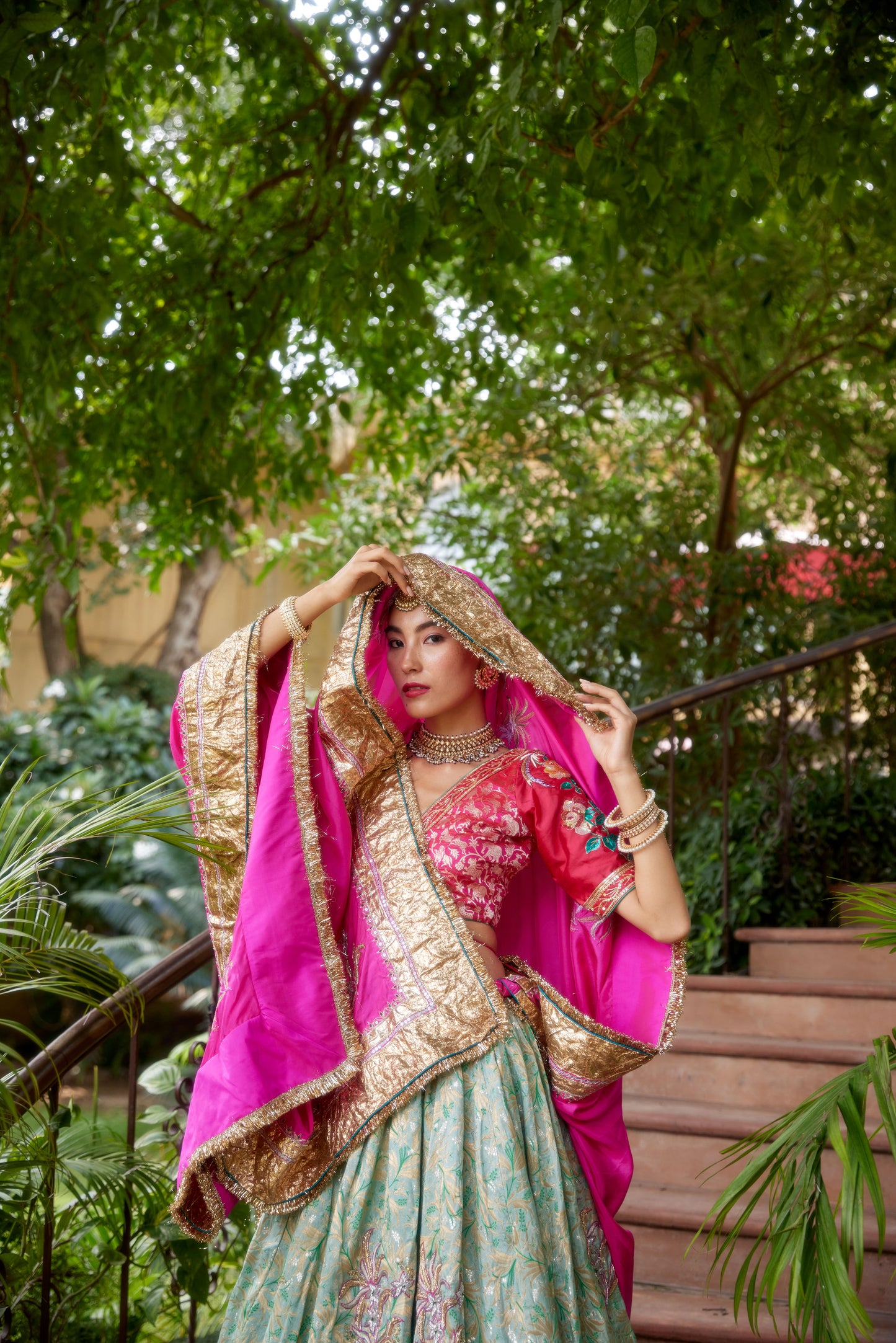 Zeher Moriya Silk brocade Shubhangini Lehenga