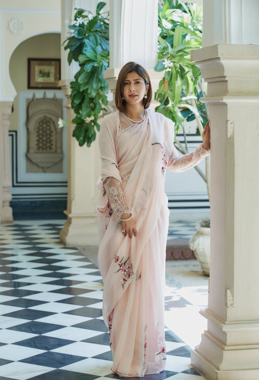 Blush Elle Chiffon Saree