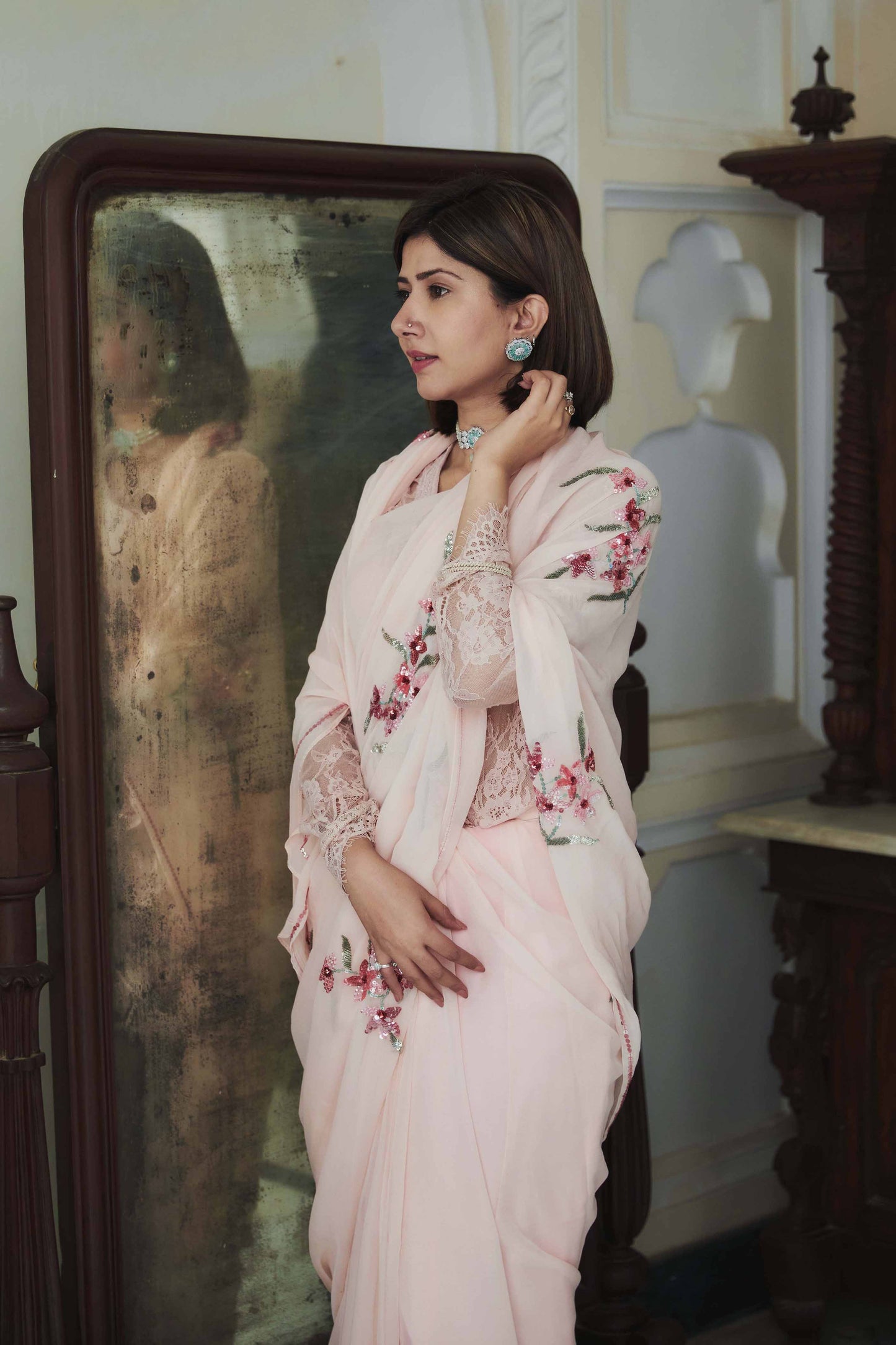 Blush Elle Chiffon Saree