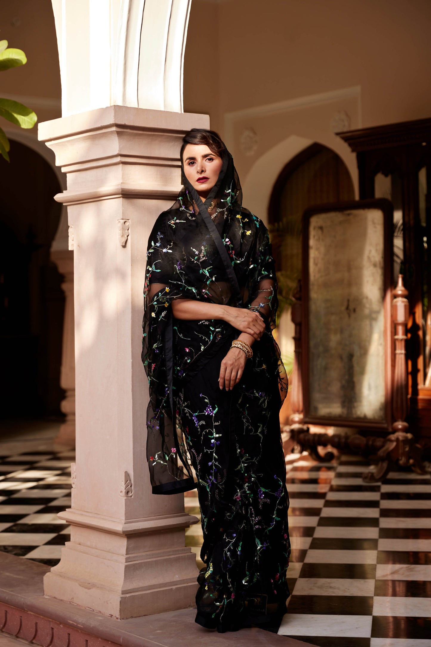 Black Le Jardin Noire Saree